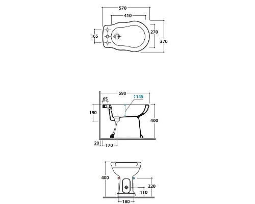 Приобрести Биде напольное Globo Paestum PA009.bix1 в магазине сантехники Santeh-Crystal.ru