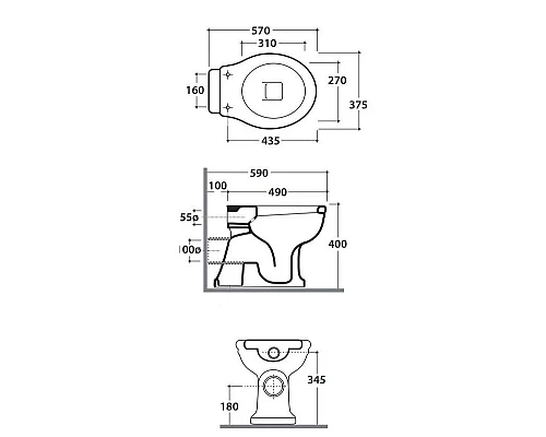 Купить Чаша напольного унитаза Globo Paestum PA002BI в магазине сантехники Santeh-Crystal.ru