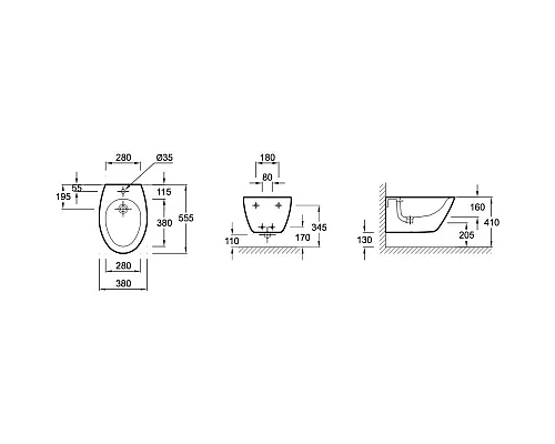 Приобрести Биде подвесное Jacob Delafon Presquile E4441-00 в магазине сантехники Santeh-Crystal.ru