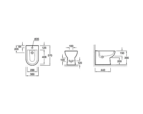 Приобрести Биде напольное Jacob Delafon Panache E1372-00 в магазине сантехники Santeh-Crystal.ru