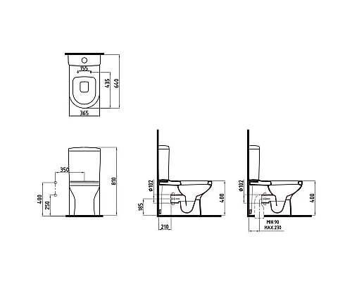 Заказать Унитаз-компакт безободковый с сиденьем микролифт Bien Venus VNKD064N1VP0W3000 в магазине сантехники Santeh-Crystal.ru