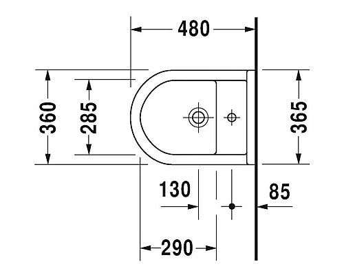 Заказать Биде подвесное Duravit Starck 3 2231150000 в магазине сантехники Santeh-Crystal.ru