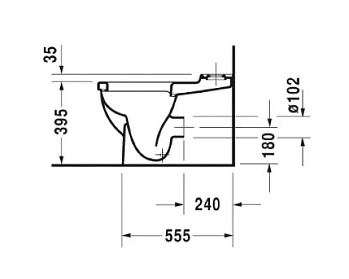 Купить Чаша напольного унитаза Duravit Starck 3 0128090000 в магазине сантехники Santeh-Crystal.ru