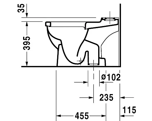 Купить Чаша напольного унитаза Duravit Starck 3 0126010000 в магазине сантехники Santeh-Crystal.ru