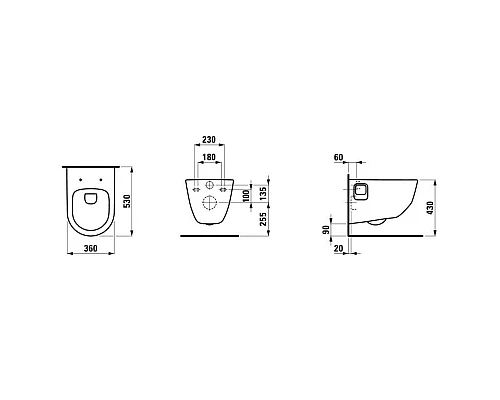 Заказать Подвесной безободковый унитаз Laufen Pro 8.2096.4.000.000.1 в магазине сантехники Santeh-Crystal.ru