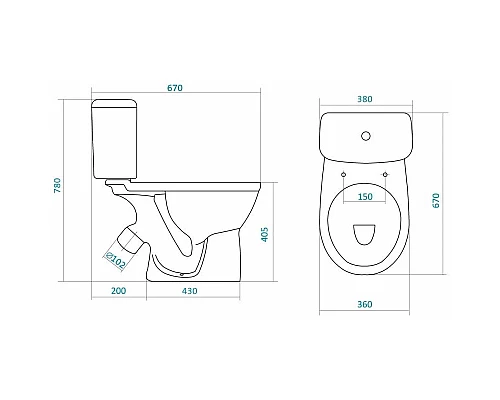 Купить Унитаз-компакт антивсплеск с сиденьем Santek Бореаль 1.WH30.2.143 в магазине сантехники Santeh-Crystal.ru