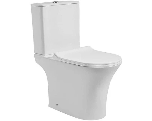 Купить Унитаз-компакт безободковый с сиденьем микролифт Orange С01-000W в магазине сантехники Santeh-Crystal.ru