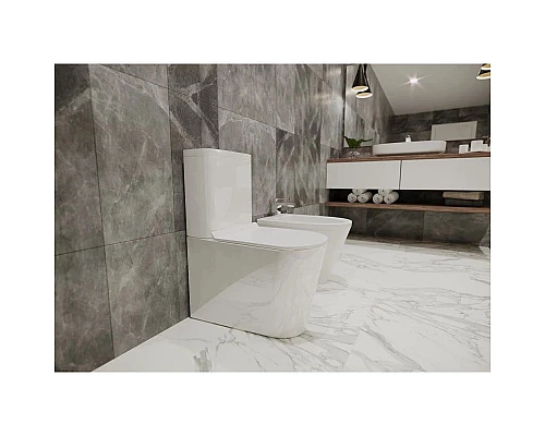 Купить Унитаз-компакт безободковый с сиденьем микролифт Timo Inari TK-501 в магазине сантехники Santeh-Crystal.ru