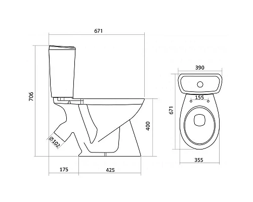 Заказать Унитаз-компакт с сиденьем Santek Бриз 1.WH30.2.138 в магазине сантехники Santeh-Crystal.ru