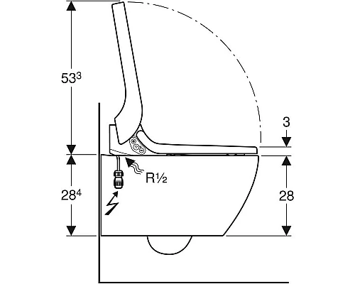 Купить Подвесной безободковый унитаз с функцией биде Geberit AquaClean Tuma Comfort 146.294.11.1 в магазине сантехники Santeh-Crystal.ru