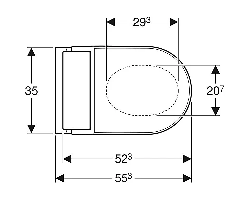 Купить Подвесной безободковый унитаз с функцией биде Geberit AquaClean Tuma Comfort 146.294.11.1 в магазине сантехники Santeh-Crystal.ru