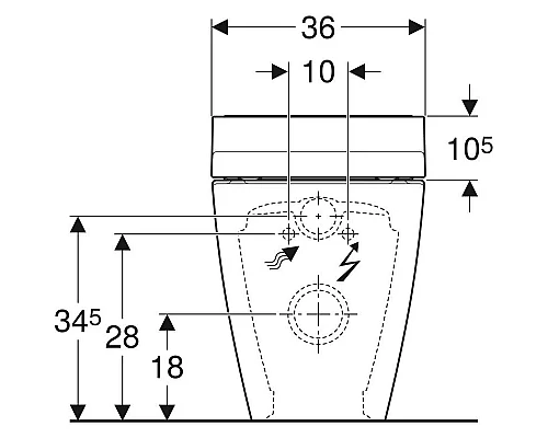 Приобрести Приставной безободковый унитаз с функцией биде Geberit AquaClean Tuma Classic 146.320.11.1 в магазине сантехники Santeh-Crystal.ru