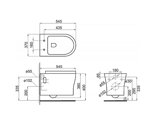 Купить Подвесной безободковый унитаз BelBagno Ancona BB1224CHR-SM в магазине сантехники Santeh-Crystal.ru