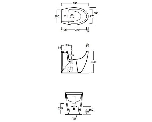 Купить Биде напольное Simas Lft Spazio LFT21 nerox1 в магазине сантехники Santeh-Crystal.ru