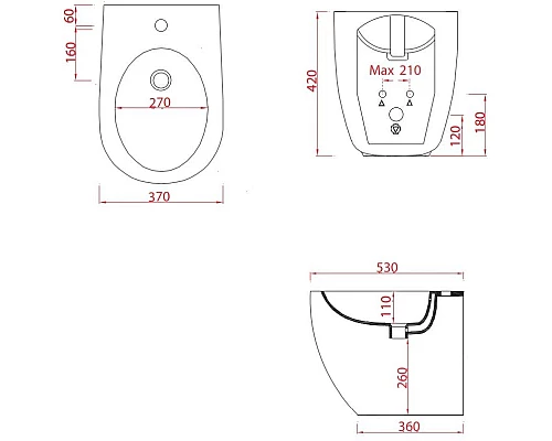 Приобрести Биде напольное Artceram File 2.0 FLB002 41 00 matera x1 в магазине сантехники Santeh-Crystal.ru