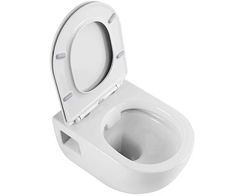 Заказать Подвесной безободковый унитаз с сиденьем микролифт Cezares Eco CZR-526-TH-R/2040SC в магазине сантехники Santeh-Crystal.ru