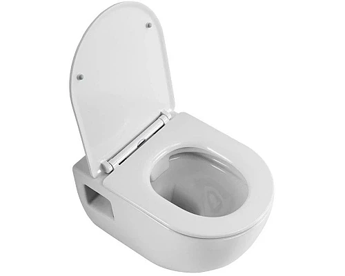 Заказать Подвесной безободковый унитаз с сиденьем микролифт Cezares Eco CZR-526-TH-R/2040SC в магазине сантехники Santeh-Crystal.ru