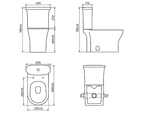 Купить Унитаз-компакт с сиденьем микролифт IDDIS Sena SEN2DSEi24 в магазине сантехники Santeh-Crystal.ru