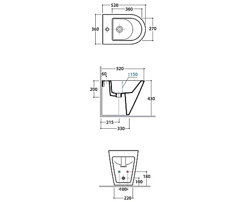 Приобрести Биде напольное Globo Forty3 FO010.BIx1 в магазине сантехники Santeh-Crystal.ru