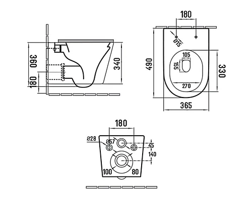Заказать Подвесной безободковый унитаз с сиденьем микролифт Vincea Piatti VT1-11SMB в магазине сантехники Santeh-Crystal.ru