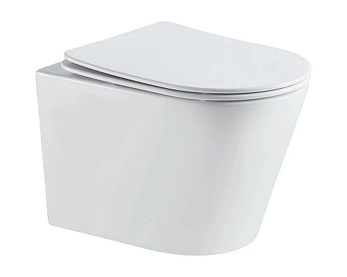 Приобрести Подвесной безободковый унитаз с сиденьем микролифт Vincea Piatti VT1-11T в магазине сантехники Santeh-Crystal.ru