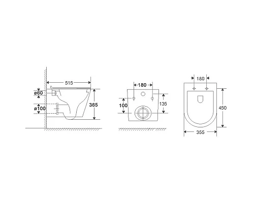 Приобрести Подвесной безободковый унитаз с сиденьем микролифт Vincea Piatti VT1-11T в магазине сантехники Santeh-Crystal.ru