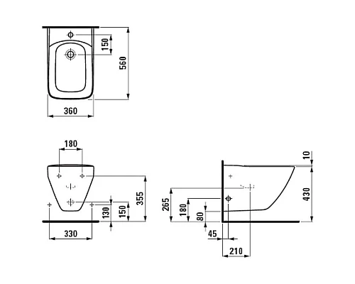 Приобрести Биде подвесное Laufen Palace 8.3070.1.000.302.1 в магазине сантехники Santeh-Crystal.ru