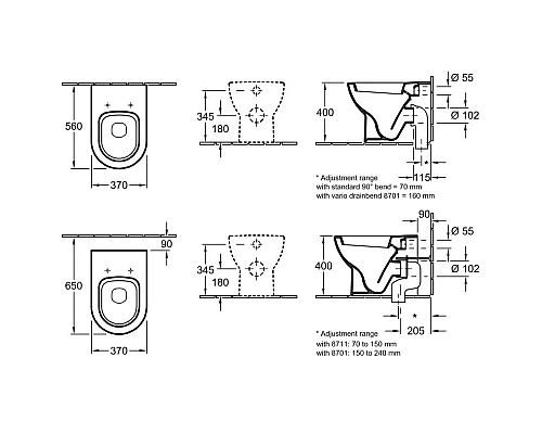 Заказать Унитаз приставной Villeroy & Boch Subway 66071001 в магазине сантехники Santeh-Crystal.ru