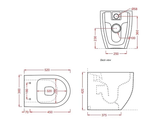 Заказать Приставной безободковый унитаз Artceram Monet MNV002 01 00 в магазине сантехники Santeh-Crystal.ru