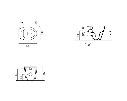 Заказать Приставной безободковый унитаз GSI Modo 981011 в магазине сантехники Santeh-Crystal.ru