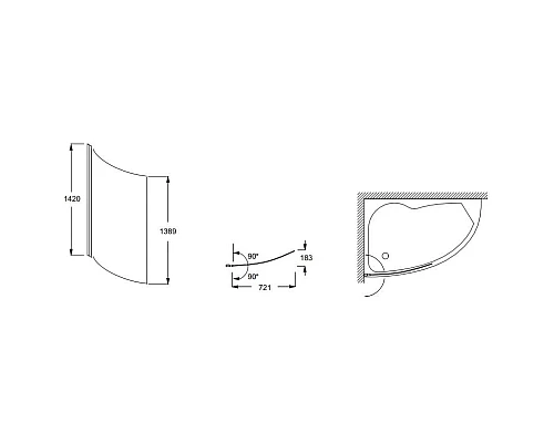 Заказать Шторка для ванны 72,1 см прозрачный Jacob Delafon MICROMEGA DUO E4910-GA в магазине сантехники Santeh-Crystal.ru