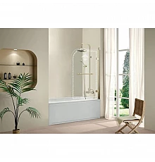 Шторка для ванны Cezares Retro 81 см прозрачное c матовым узором стекло RETRO-A-V-1-80/145-CP-G-R