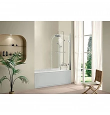 Шторка для ванны Cezares Retro 81 см прозрачное c матовым узором стекло RETRO-A-V-1-80/145-CP-Cr-R