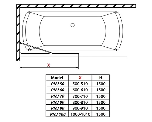Приобрести Шторка для ванны Radaway Idea PNJ 100 10001100-01-01 прозрачное в магазине сантехники Santeh-Crystal.ru
