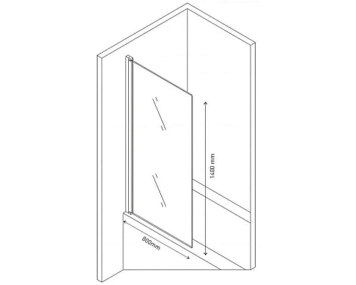 Купить Шторка для ванны 80 см Berges River S 062102 прозрачное в магазине сантехники Santeh-Crystal.ru