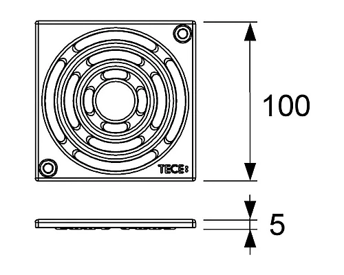 Приобрести Декоративная решетка 100×100 мм TECE TECEdrainpoint S хром 3665000 в магазине сантехники Santeh-Crystal.ru