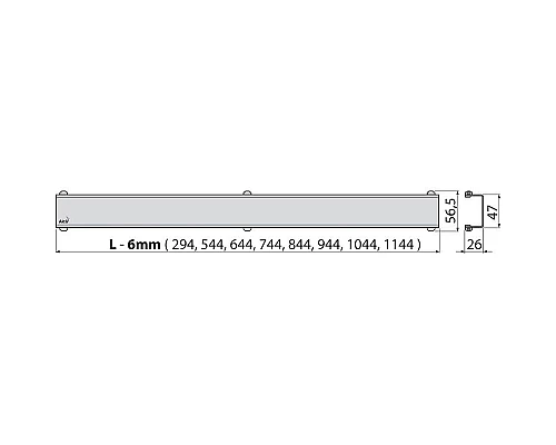 Заказать Декоративная решетка 1044 мм AlcaPlast Design глянцевый хром DESIGN-1050LN в магазине сантехники Santeh-Crystal.ru