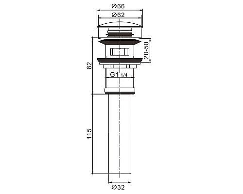 Купить Донный клапан Rose RS12 в магазине сантехники Santeh-Crystal.ru