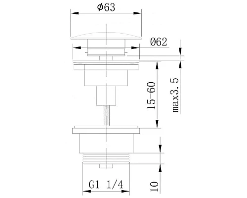 Приобрести Донный клапан Abber AF0011B в магазине сантехники Santeh-Crystal.ru