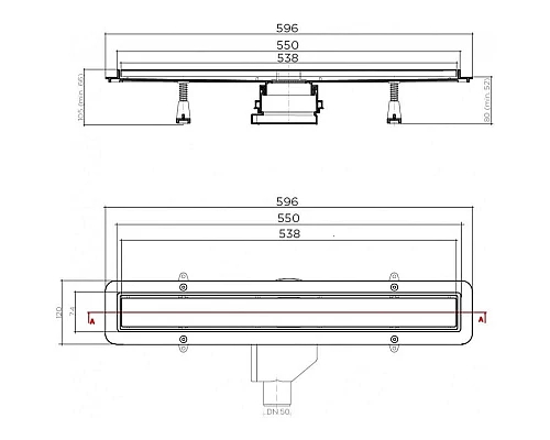 Купить Душевой канал 550 мм Pestan Betto Net Line 13702516 в магазине сантехники Santeh-Crystal.ru