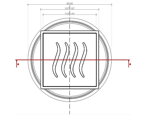 Заказать Душевой трап 144x144/50 мм хром Pestan Confluo Standard Tide Mask Vertical 13000074 в магазине сантехники Santeh-Crystal.ru