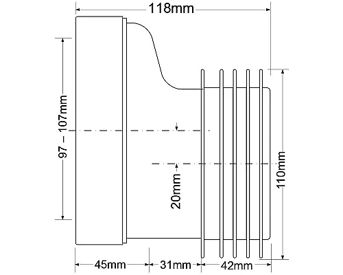 Приобрести Труба фановая 118 мм McALPINE MRWC4 в магазине сантехники Santeh-Crystal.ru