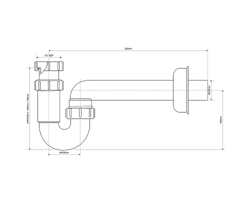 Купить Сифон для кухонной мойки 1 1/2-40 McALPINE MRSK14 в магазине сантехники Santeh-Crystal.ru