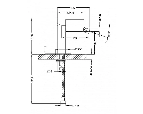 Приобрести Смеситель для биде с донным клапаном хром, ручка хром Cezares Levico LEVICO-BSM1-01-Cr в магазине сантехники Santeh-Crystal.ru