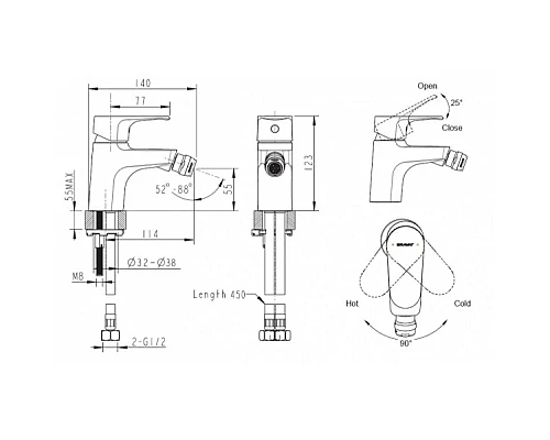 Приобрести Смеситель для биде Bravat Alfa F3120178CP в магазине сантехники Santeh-Crystal.ru