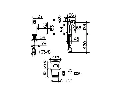 Купить Смеситель для биде с донным клапаном KEUCO Edition 300 53009010001 в магазине сантехники Santeh-Crystal.ru