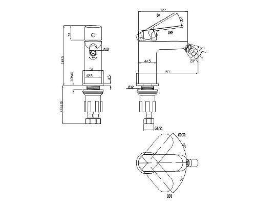 Приобрести Смеситель для биде без донного клапана BelBagno Ancora ANC-BD-CRM в магазине сантехники Santeh-Crystal.ru