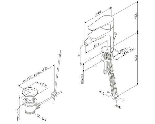 Приобрести Смеситель для биде с донным клапаном Am.Pm Inspire F5083100 в магазине сантехники Santeh-Crystal.ru