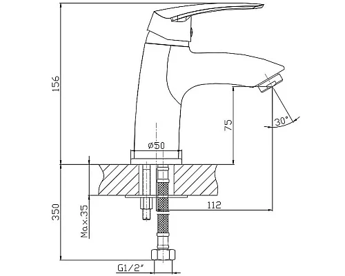 Заказать Смеситель для биде без донного клапана Orange Alfi M18-031cr в магазине сантехники Santeh-Crystal.ru