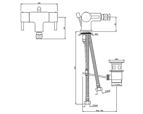 Заказать Cмеситель для биде с донным клапаном Jaquar Florentine FLR-CHR-5613NB в магазине сантехники Santeh-Crystal.ru